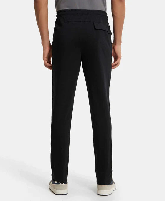 Jockey SP27 Men's Super Combed Cotton Rich Slim Fit Trackpants with Zipper Pockets and StayFresh Treatment