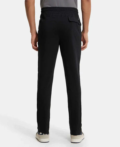 Jockey SP27 Men's Super Combed Cotton Rich Slim Fit Trackpants with Zipper Pockets and StayFresh Treatment