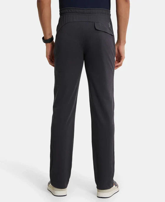 Jockey SP27 Men's Super Combed Cotton Rich Slim Fit Trackpants with Zipper Pockets and StayFresh Treatment