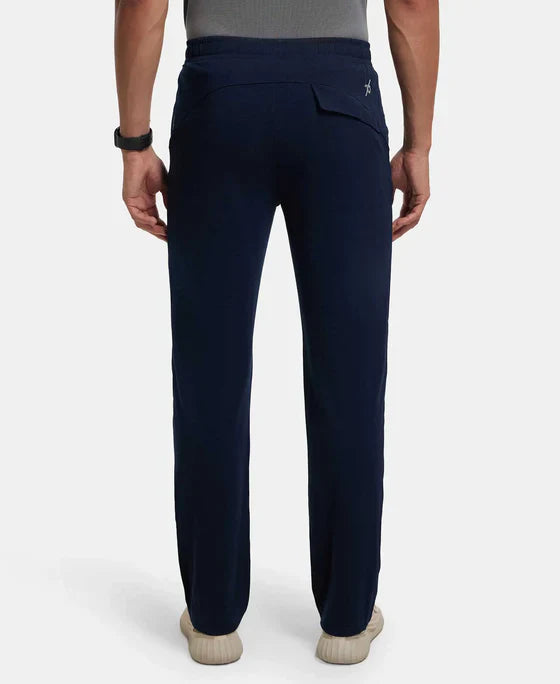 Jockey SP27 Men's Super Combed Cotton Rich Slim Fit Trackpants with Zipper Pockets and StayFresh Treatment