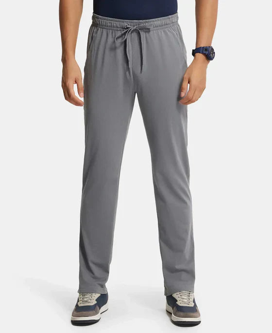 Jockey SP27 Men's Super Combed Cotton Rich Slim Fit Trackpants with Zipper Pockets and StayFresh Treatment
