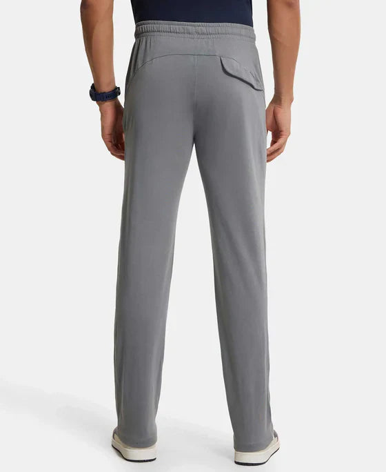 Jockey SP27 Men's Super Combed Cotton Rich Slim Fit Trackpants with Zipper Pockets and StayFresh Treatment