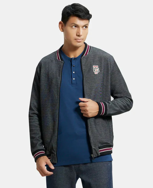 Jockey UM35 Men's Super Combed Cotton Rich Jacket with Ribbed Cuffs