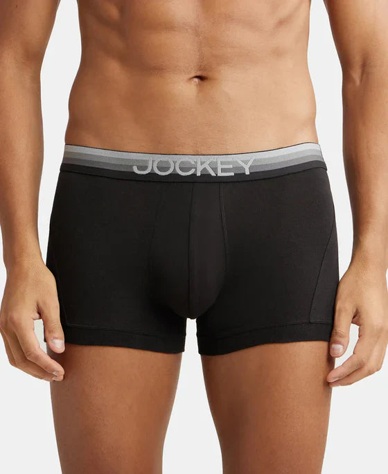 Jockey US20 Men's Super Combed Cotton Elastane Stretch Solid Trunk with Ultrasoft Waistband
