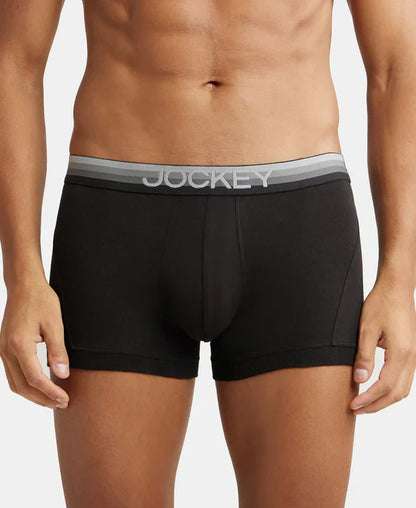 Jockey US20 Men's Super Combed Cotton Elastane Stretch Solid Trunk with Ultrasoft Waistband