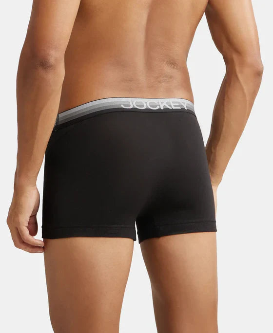 Jockey US20 Men's Super Combed Cotton Elastane Stretch Solid Trunk with Ultrasoft Waistband