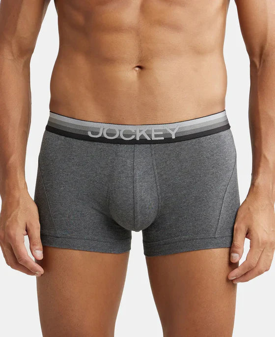 Jockey US20 Men's Super Combed Cotton Elastane Stretch Solid Trunk with Ultrasoft Waistband