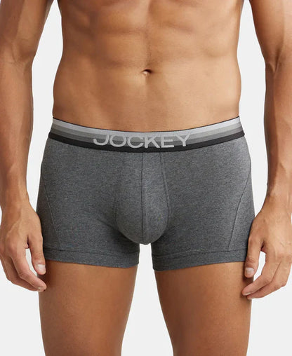 Jockey US20 Men's Super Combed Cotton Elastane Stretch Solid Trunk with Ultrasoft Waistband