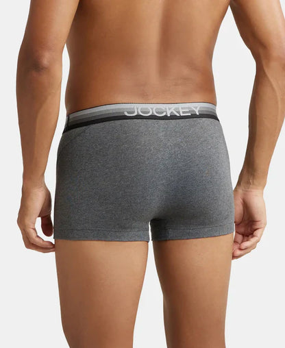 Jockey US20 Men's Super Combed Cotton Elastane Stretch Solid Trunk with Ultrasoft Waistband