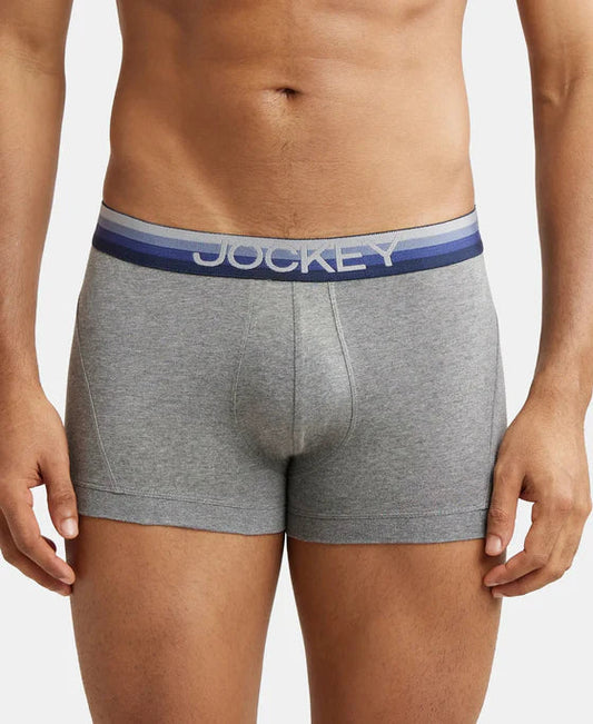 Jockey US20 Men's Super Combed Cotton Elastane Stretch Solid Trunk with Ultrasoft Waistband