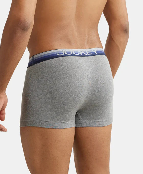 Jockey US20 Men's Super Combed Cotton Elastane Stretch Solid Trunk with Ultrasoft Waistband