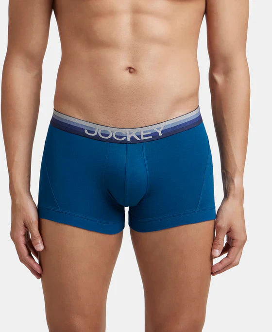 Jockey US20 Men's Super Combed Cotton Elastane Stretch Solid Trunk with Ultrasoft Waistband