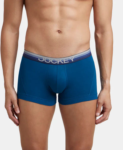 Jockey US20 Men's Super Combed Cotton Elastane Stretch Solid Trunk with Ultrasoft Waistband