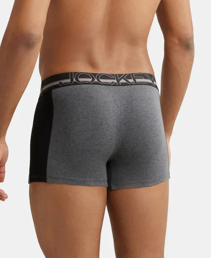 Jockey US21 Men's Super Combed Cotton Elastane Stretch Solid Trunk with Ultrasoft Waistband