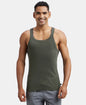 Jockey US26 Men's Super Combed Cotton Rib Square Neck Gym Vest