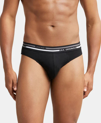 Jockey US49 Men's Super Combed Cotton Solid Brief with Ultrasoft Waistband