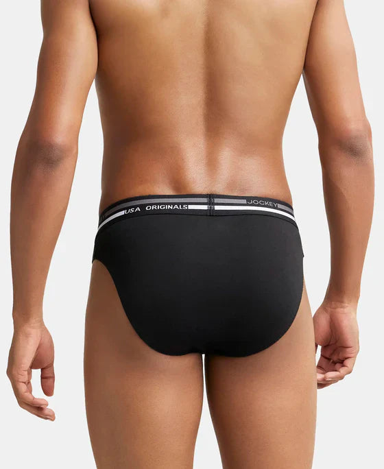 Jockey US49 Men's Super Combed Cotton Solid Brief with Ultrasoft Waistband