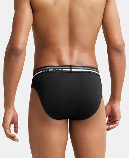 Jockey US49 Men's Super Combed Cotton Solid Brief with Ultrasoft Waistband