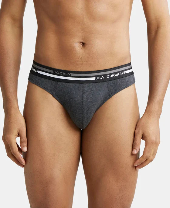 Jockey US49 Men's Super Combed Cotton Solid Brief with Ultrasoft Waistband