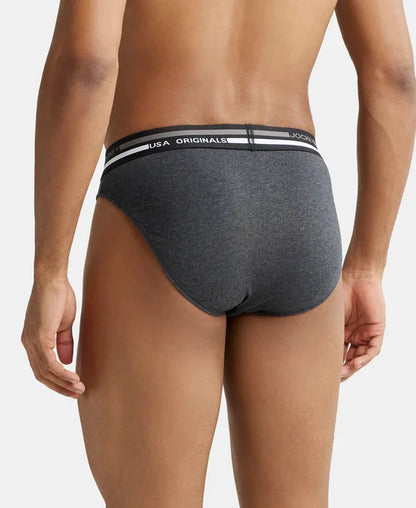 Jockey US49 Men's Super Combed Cotton Solid Brief with Ultrasoft Waistband