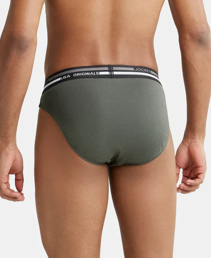 Jockey US49 Men's Super Combed Cotton Solid Brief with Ultrasoft Waistband