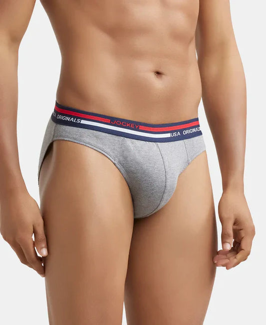 Jockey US49 Men's Super Combed Cotton Solid Brief with Ultrasoft Waistband