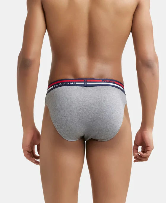Jockey US49 Men's Super Combed Cotton Solid Brief with Ultrasoft Waistband