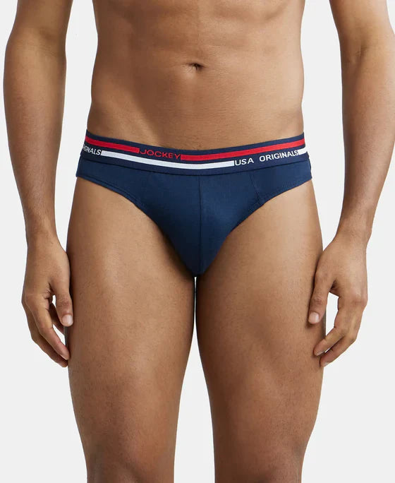 Jockey US49 Men's Super Combed Cotton Solid Brief with Ultrasoft Waistband