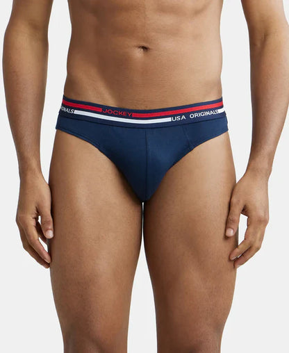 Jockey US49 Men's Super Combed Cotton Solid Brief with Ultrasoft Waistband