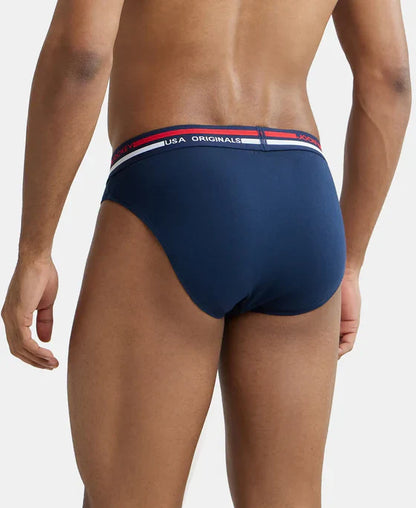 Jockey US49 Men's Super Combed Cotton Solid Brief with Ultrasoft Waistband