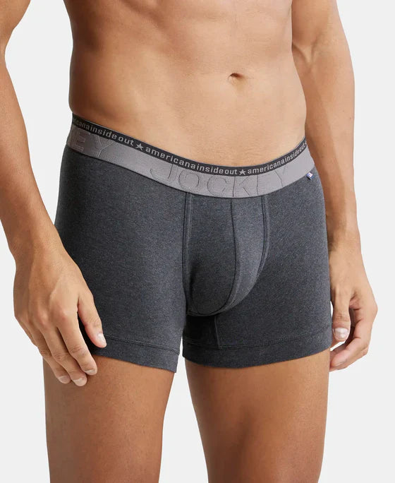 Jockey US60 Men's Super Combed Cotton Elastane Stretch Solid Trunk with Ultrasoft Waistband -(PACK OF 2)