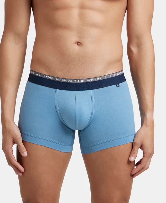 Jockey US60 Men's Super Combed Cotton Elastane Stretch Solid Trunk with Ultrasoft Waistband -(PACK OF 2)
