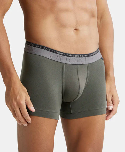 Jockey US60 Men's Super Combed Cotton Elastane Stretch Solid Trunk with Ultrasoft Waistband -(PACK OF 2)