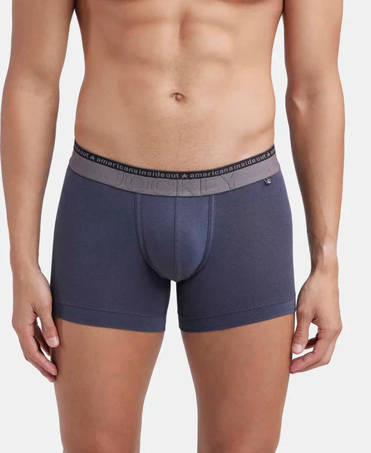 Jockey US60 Men's Super Combed Cotton Elastane Stretch Solid Trunk