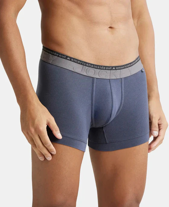 Jockey US60 Men's Super Combed Cotton Elastane Stretch Solid Trunk with Ultrasoft Waistband -(PACK OF 2)