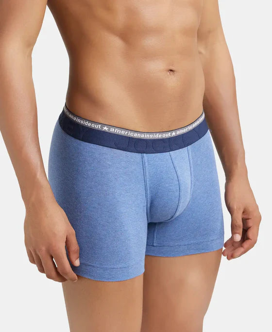 Jockey US60 Men's Super Combed Cotton Elastane Stretch Solid Trunk with Ultrasoft Waistband -(PACK OF 2)