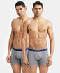 Jockey US60 Men's Super Combed Cotton Elastane Stretch Solid Trunk with Ultrasoft Waistband -(PACK OF 2)