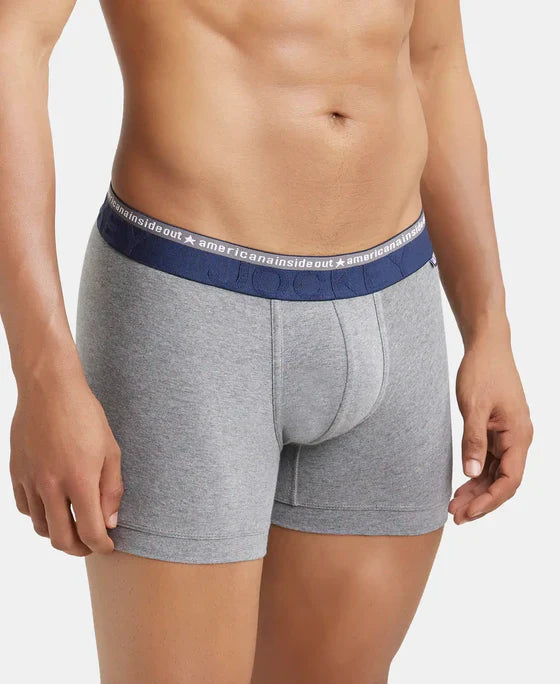 Jockey US60 Men's Super Combed Cotton Elastane Stretch Solid Trunk with Ultrasoft Waistband -(PACK OF 2)