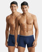 Jockey US60 Men's Super Combed Cotton Elastane Stretch Solid Trunk with Ultrasoft Waistband -(PACK OF 2)