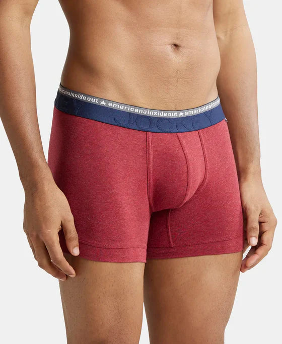 Jockey US60 Men's Super Combed Cotton Elastane Stretch Solid Trunk with Ultrasoft Waistband -(PACK OF 2)