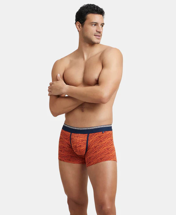 Jockey US63 USA Originals Men's Printed Trunk with Super Combed Cotton Stretch Fabric and Soft Waistband
