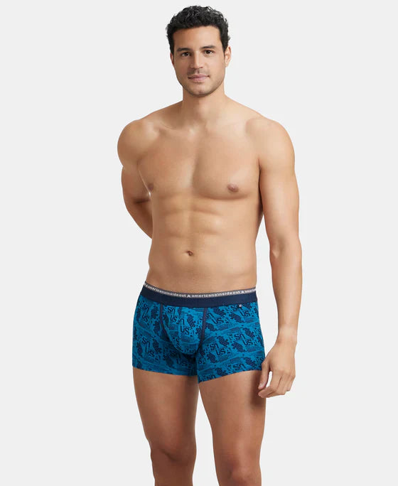 Jockey US63 USA Originals Men's Printed Trunk with Super Combed Cotton Stretch Fabric and Soft Waistband