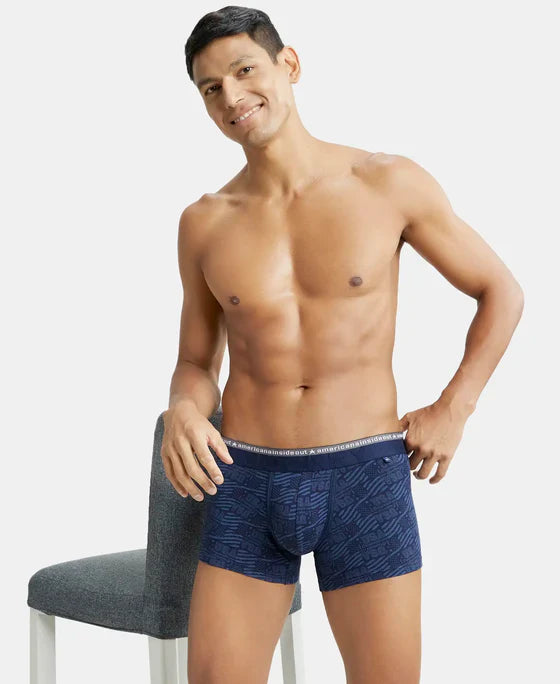 Jockey US63 USA Originals Men's Printed Trunk with Super Combed Cotton Stretch Fabric and Soft Waistband