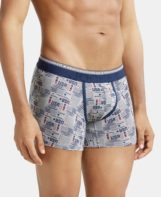 Jockey US63 USA Originals Men's Printed Trunk with Super Combed Cotton Stretch Fabric and Soft Waistband