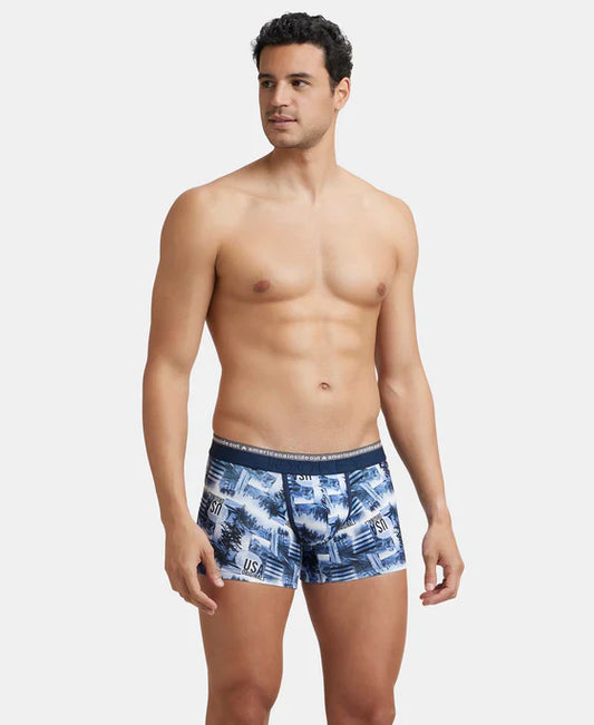 Jockey US63 USA Originals Men's Printed Trunk with Super Combed Cotton Stretch Fabric and Soft Waistband