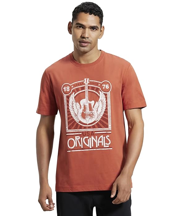 Jockey US81 Men's Super Combed Cotton Rich Graphic Printed Round Neck Half Sleeve T-Shirt (ASSORTED PRINTS)