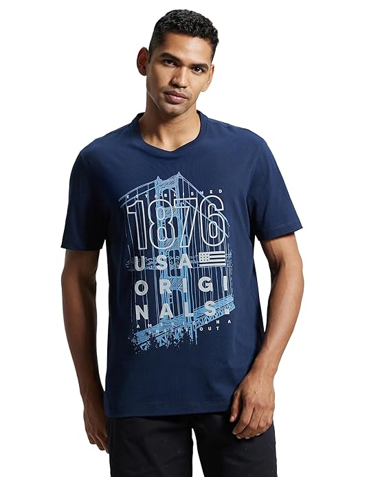 Jockey US81 Men's Super Combed Cotton Rich Graphic Printed Round Neck Half Sleeve T-Shirt (ASSORTED PRINTS)
