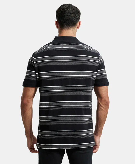Jockey US93 Men's Super Combed Cotton Rich Striped Polo T-Shirt