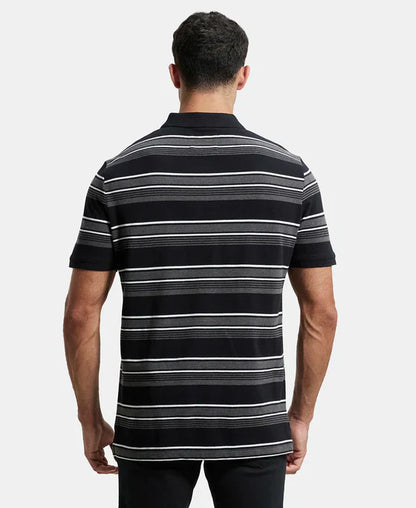 Jockey US93 Men's Super Combed Cotton Rich Striped Polo T-Shirt