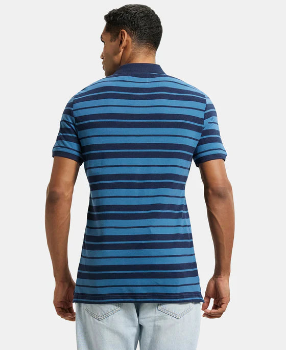 Jockey US93 Men's Super Combed Cotton Rich Striped Polo T-Shirt